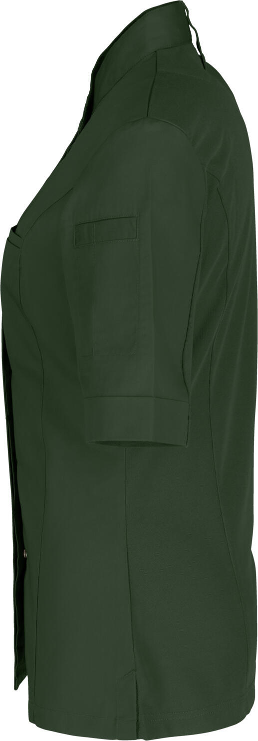 Jobeline Marco Women's Short Sleeve Chef Jacket, Polyester Cotton Blend, Wing Collar, Breathable Piqué Back, Tailored Fit