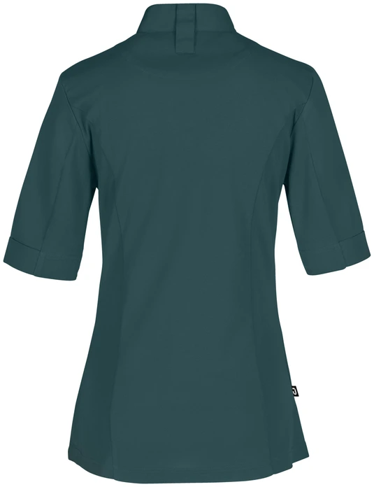 Jobeline Marco Women's Short-Sleeved Chef Jacket, 65% Polyester 35% Cotton, Wing Collar, Concealed Press Studs, OEKO-TEX Standard 100