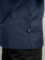 Jobeline Marco Women's Short Sleeve Chef Jacket, 65% Polyester 35% Cotton, Breathable Pique Back, Wing Collar, Navy, Size 46