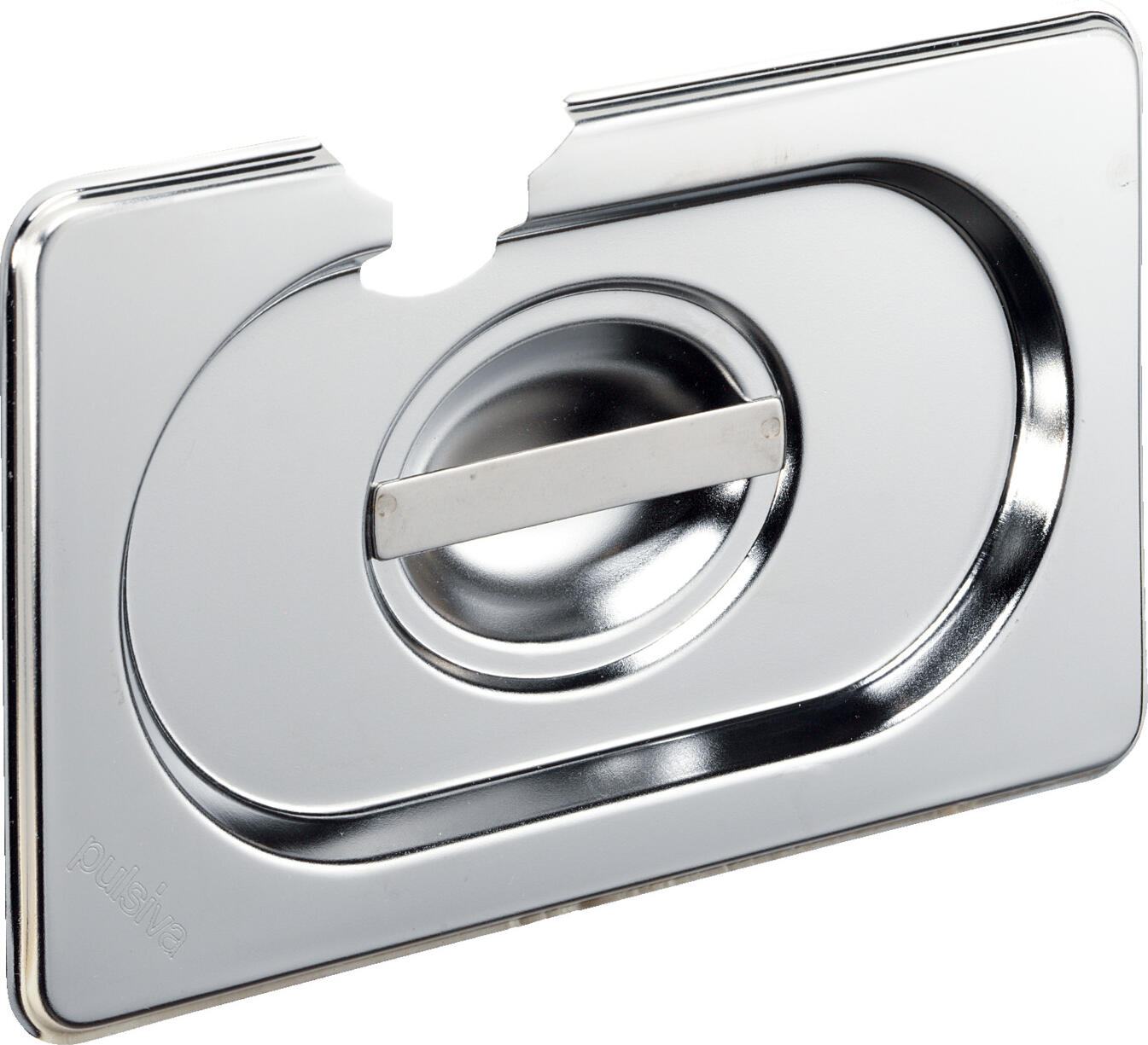 PULSIVA LUSINI Solutions GmbH GN lid 1/9 Basic with spoon recess GN-Deckel 1/9 Basic mit Löffelaussparung GN lid 1/9 Basic with spoon recess; GN 1/9, 17.6x10.8 cm (LxW); silver GN-Deckel 1/9 Basic mit Löffelaussparung; GN 1/9, 17.6x10.8 cm (LxB); silber Stainless steel GN lids. Suitable for GN containers of the Basic range. Dishwasher safe. With spoon recess. GN-Deckel aus Edelstahl, rostfrei. Passend für GN-Behälter der Gruppe Basic. Spülmaschinenfest. Mit Löffelaussparung.