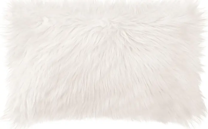 ERWIN M. LUSINI Solutions GmbH Bergen Rectangular Cushion Cover, 50x30 cm, Cream White, High-Quality Faux Fur Polyacrylic and Polyester, Zip Fastening