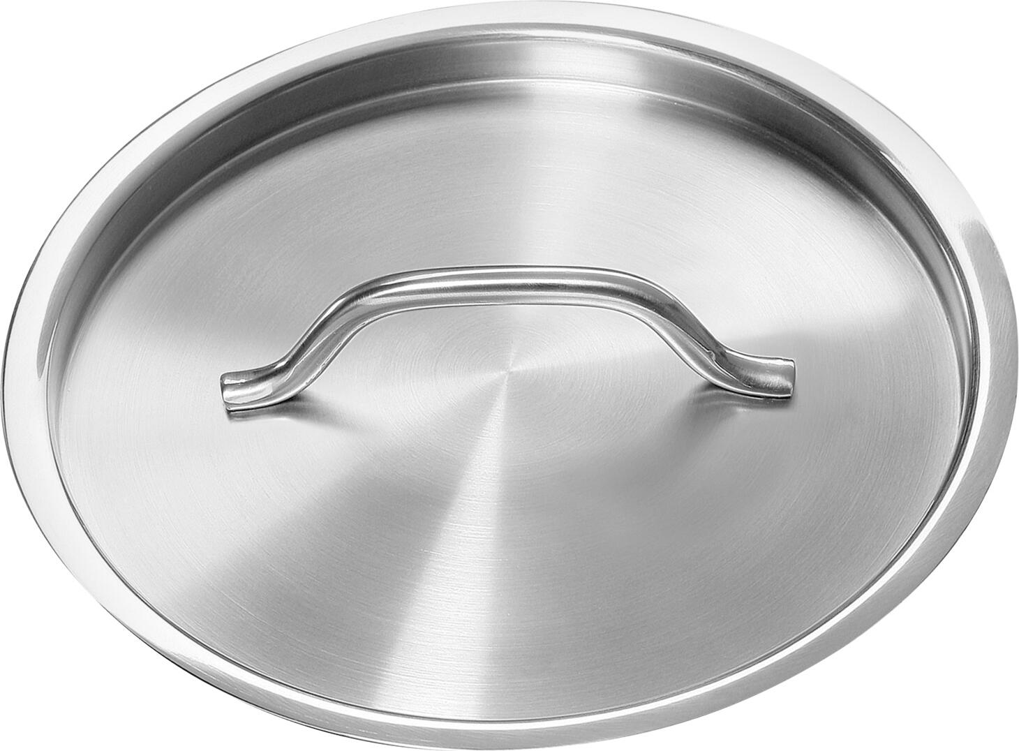 VEGA LUSINI Solutions GmbH Pot lid Professional Topfdeckel Professional Pot lid Professional; 24 cm (Ø); silver; round Topfdeckel Professional; 24 cm (Ø); silber; rund Pot lid made of 18/10 chrome-nickel stainless steel. With generous handle for easy removal and placement. Easy to clean, suitable for dishwashers. Suitable for pots and pans of the Professional series with corresponding diameter. Topfdeckel aus Chrom-Nickel-Edelstahl 18/10, rostfrei. Mit großzügigem Griff zum einfachen Abnehmen und Aufsetzen. Pflegeleicht, spülmaschinengeeignet. Passend zu Töpfen und Pfannen der Serie Professional mit entsprechendem Durchmesser.