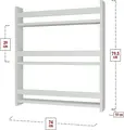 Raft de carti Montessori pentru copii Monako Mebel, Display cu frontul inainte, Alb, PAL Clasa I, 79.5x74x10 cm, Montare pe perete