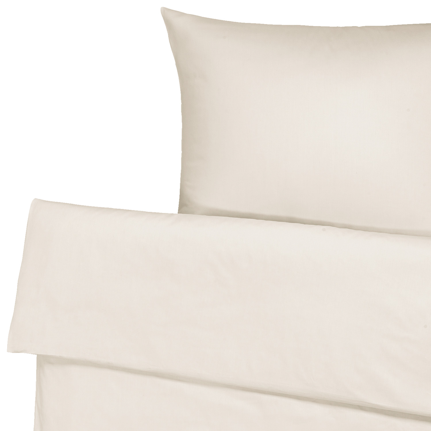 LUSINI Solutions GmbH Tokio Bedding Set, 100% Cotton Maco Satin, 160x210 cm Duvet Cover, 65x100 cm Pillowcase, Pearl-White, OEKO-TEX Standard 100, Set of 2