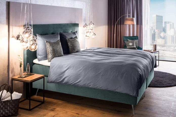 Set Bedita LUSINI Solutions GmbH Tokio, 100% Bumbac Satin Maco, Plota 155x220 cm, Perna 80x80 cm, Gri Slate, OEKO-TEX Standard 100, Set de 2 piese