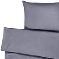 Set Bedita LUSINI Solutions GmbH Tokio, 100% Bumbac Satin Maco, Plota 155x220 cm, Perna 80x80 cm, Gri Slate, OEKO-TEX Standard 100, Set de 2 piese