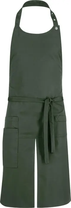 Jobeline Juno Bib Apron, Dark olive, 88x80 cm, 65% Polyester 35% Cotton, Adjustable Neckband, Double Pocket with Pen Slot, Tea Towel Loop, OEKO-TEX Standard 100