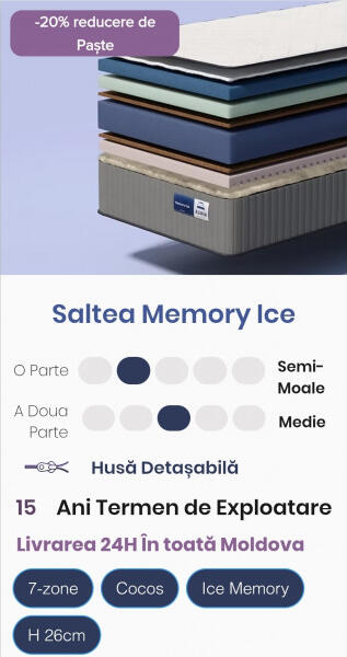 Матрас Almir Memory Ice 200x200x26 см, охлаждающая пена с эффектом памяти GlacierTouch, 7-зонная поддержка, кокосовое волокно, съемный чехол из жаккарда