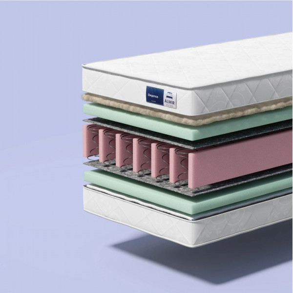 Saltea Ortopedica Almir Elegance cuarce Bonell, 180x200 cm, Fermitate Medie, Inaltime 24cm, CloudFoam & ContourFoam, Husa Detasabila, Include 2 Perne Cadou