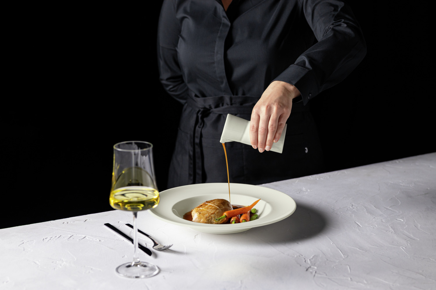 VEGA Opus Porcelain Milk and Sauce Jug, 150 ml, Ivory, Dishwasher and Microwave Safe, Set of 6