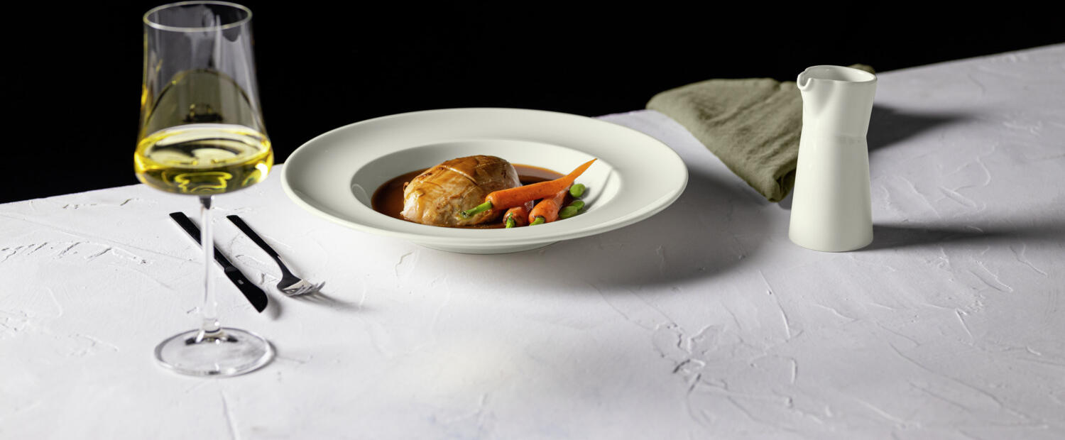 VEGA Opus Porcelain Milk and Sauce Jug, 150 ml, Ivory, Dishwasher and Microwave Safe, Set of 6