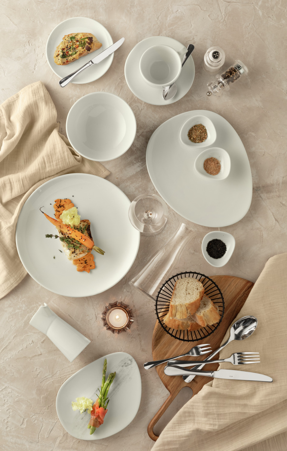 VEGA Opus Porcelain Milk and Sauce Jug, 150 ml, Ivory, Dishwasher and Microwave Safe, Set of 6