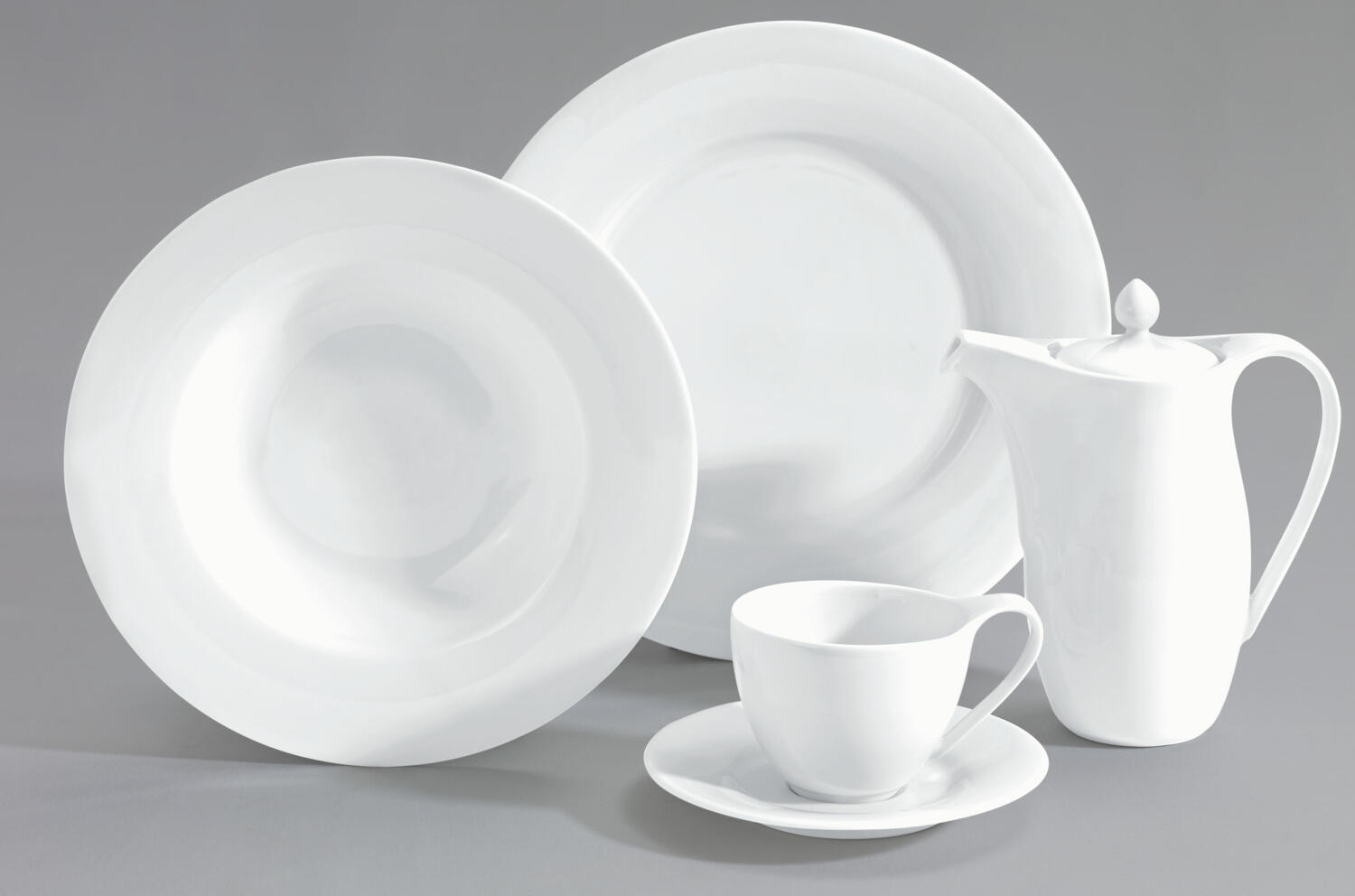 LUSINI Pallais Small Bowl Set of 6, 260ml Porcelain Round Bowls, 13cm Diameter, White, Dishwasher and Microwave Safe, Stackable