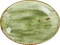 Set Platouri din Porțelan VEGA Nebro Organic, 6 piese, 27 x 20.5 cm, Design Rustic cu Pete și Margine Maro, Compatibil cu Mașina de Spălat Vase și Cuptorul cu Microunde