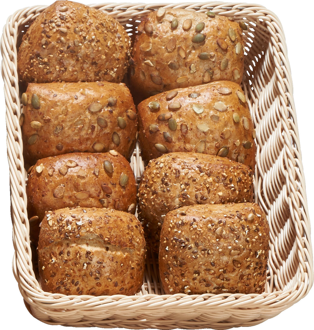 Pulsiva Patetico Bread Basket, GN 1/2 Rectangular Polypropylene Plastic, Natural Beige, Stackable and Dishwasher Safe, 32.5 x 26.5 x 6.5 cm
