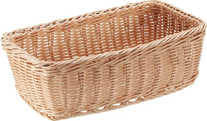 Pulsiva Patetico Bread Basket, GN 1/3, Polypropylene Plastic Woven Wicker-Style, Natural Beige, 32.5 x 17.6 x 10 cm, Stackable and Dishwasher Safe
