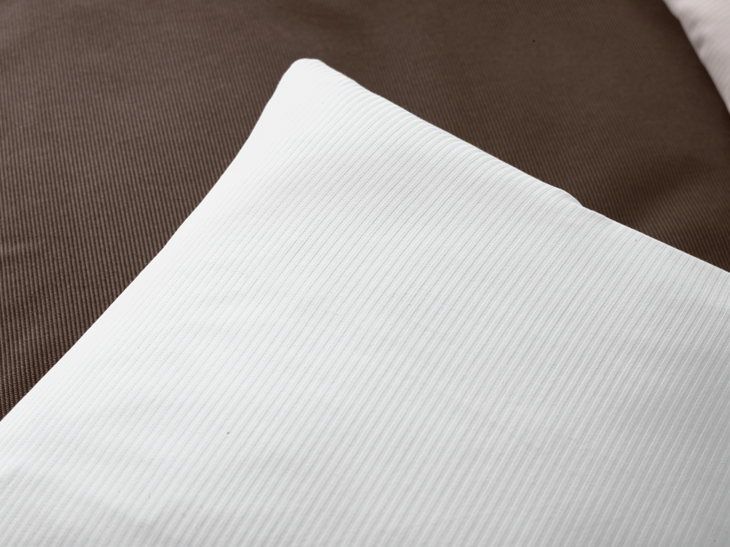 LUSINI Solutions GmbH Emmen Pillow Cover, 100% Combed Mercerized Cotton Damask, 350 TC, 65x100 cm, White, Hotel Closure, OEKO-TEX Standard 100
