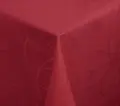 LUSINI Solutions GmbH Floralie Square Tablecloth 130x130 cm Burgundy Jacquard Floral Design Dirt-Repellent Wipeable Polyester Cotton OEKO-TEX