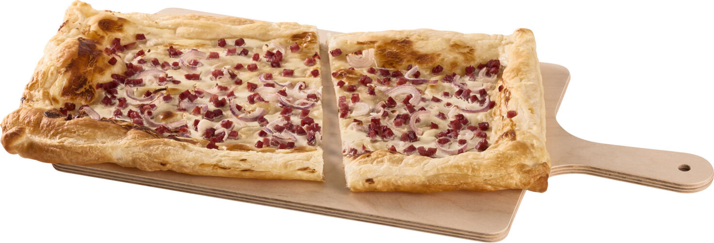 Placă de servire pentru Tarte Flambée PULSIVA Le Petit, lemn de mesteacan presat, bej natural, 35 x 25 x 1 cm, display bufet sigur pentru alimente
