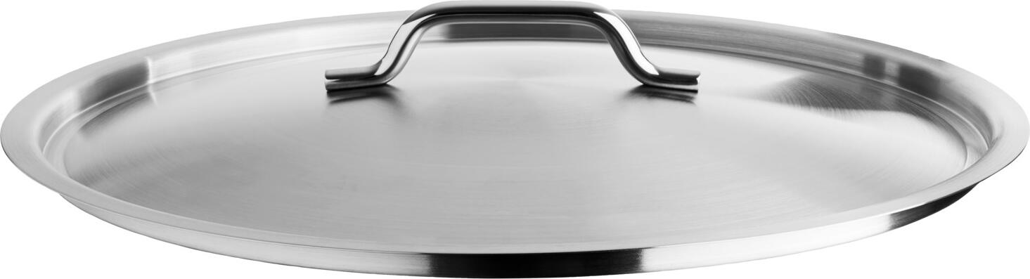 VEGA LUSINI Solutions GmbH Pot lid Livonia Topfdeckel Livonia Pot lid Livonia; 40 cm (Ø); silver Topfdeckel Livonia; 40 cm (Ø); silber 18/10 stainless steel pot lid for Livonia pot series. Material thickness of the pot lid: 1.2 mm. Suitable for dishwasher, stainless and oven safe up to 220 °C (convection). Topfdeckel aus Edelstahl 18/10 zur Topf-Serie Livonia. Materialstärke der Topfdeckel: 1,2 mm. Spülmaschinengeeignet, rostfrei und backofenfest bis 220 °C (Umluft).