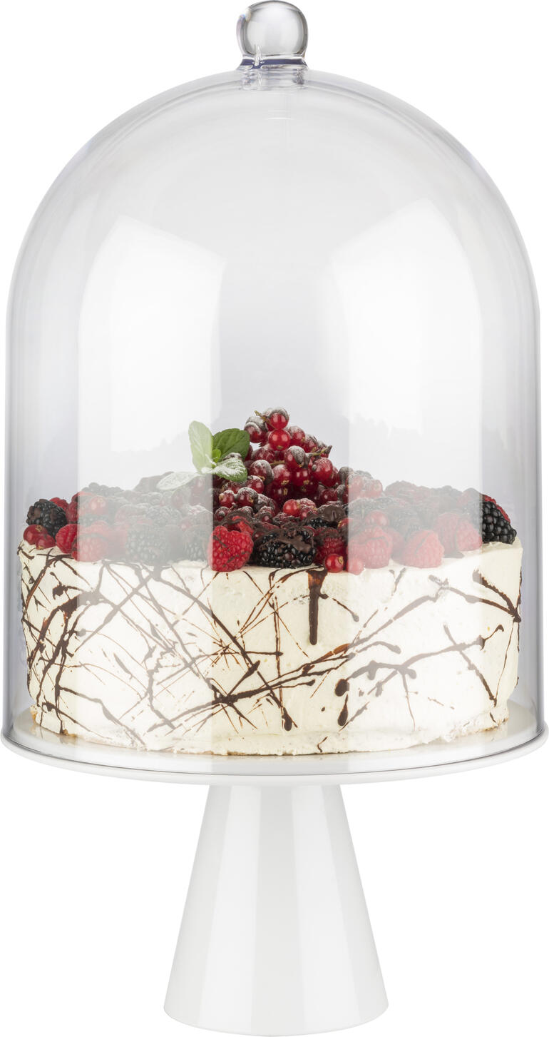 APS Super Dome 06525, Transparent Polycarbonate Food Cover, Shatterproof and Stackable, 30 cm Diameter x 40 cm Height, for Catering and Buffet