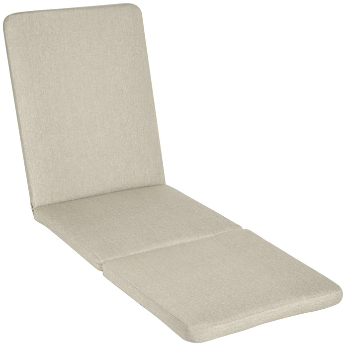 Матрас для шезлонга Vega Melrose Metropolitan, 196x60x5 см, из износостойкого Olefin, водоотталкивающий, со съемным чехлом на молнии, бежевый меланж