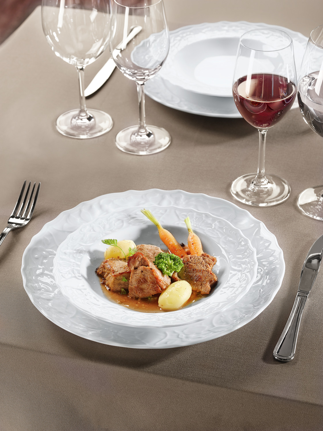 VEGA San Remo Table Fork Set of 12, 18/10 Chrome-Nickel Stainless Steel, Mirror Polished, 20 cm, Silver