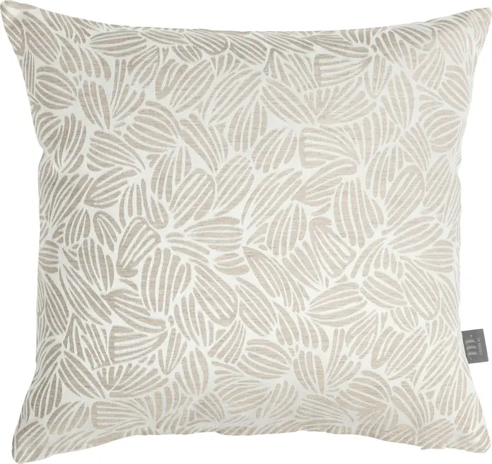 Fața de pernă decorativă ERWIN M. LUSINI Munera, Culoare: Nisip, 100% poliester jacquard, model floral țesut, 40x40 cm, închidere cu fermoar, OEKO-TEX Standard 100