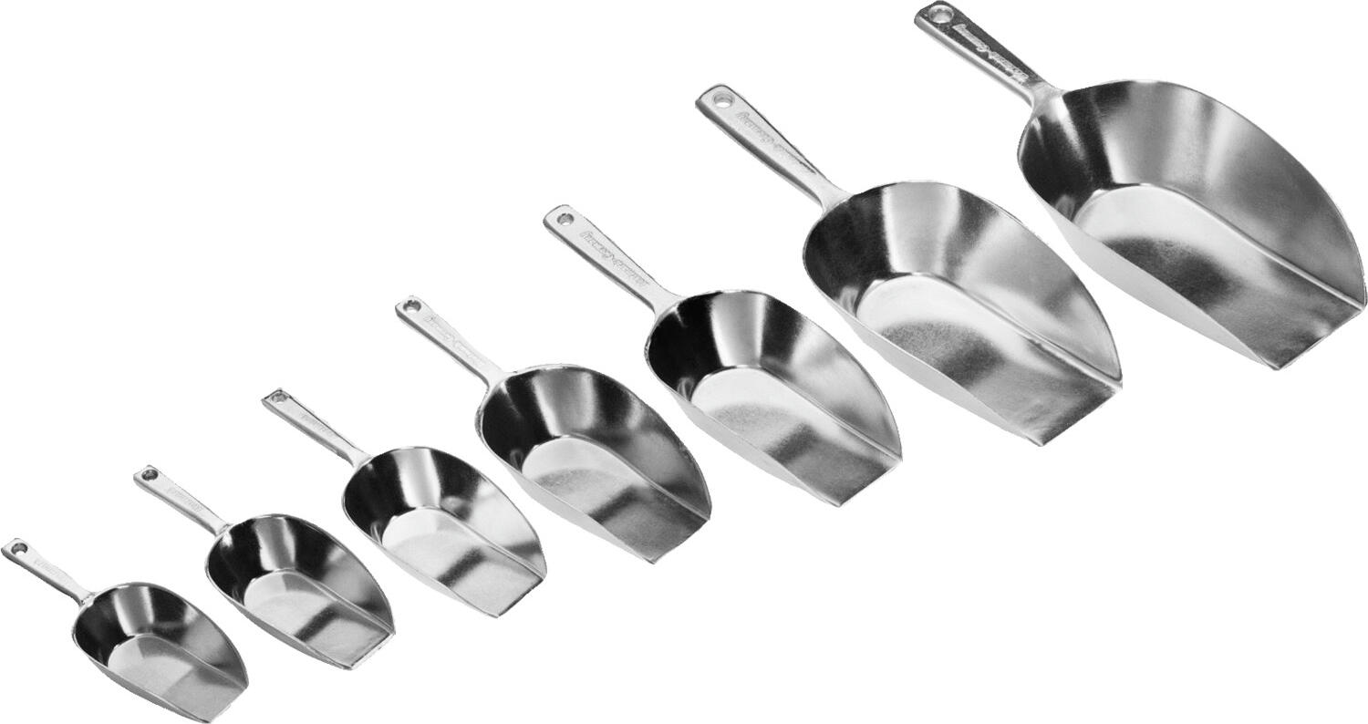 Lopata universala Westmark Hygia, cupora de bucatarie din aluminiu pentru alimente uscate, argintiu, 13 cm, design dintr-o singura piesa