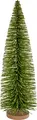 Vega Koko Decorative Christmas Tree, 60 cm Height, 18 cm Diameter, Green and Brown with Golden Details, Plastic and Wood Material Mix, Wooden Base