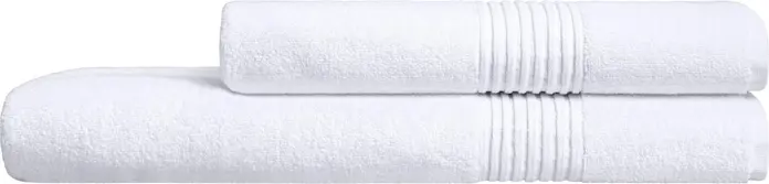 Prosop de dus LUSINI Solutions GmbH Motion, 70x140 cm, Alb, 650 g/m² Terry din Bumbac si Rayon, OEKO-TEX Standard 100, Extra Absorbant