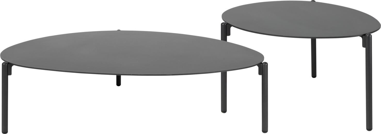 Vega Olin Large Oval Outdoor Side Table, Powder-Coated Aluminum, Weatherproof and UV-Resistant, Anthracite, 110x83x29 cm