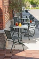 PULSIVA LUSINI Solutions GmbH Malvena Outdoor Table, Square, 70x70 cm, Powder-coated Aluminium, Weatherproof, UV-resistant, Anthracite, with Adjusting Screws