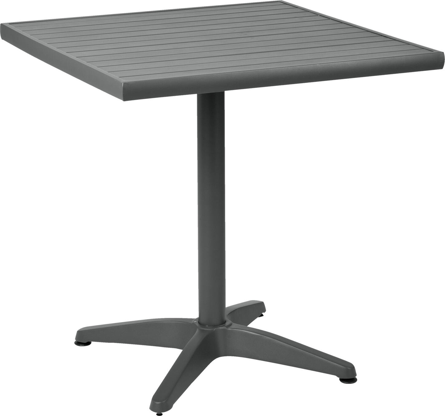 PULSIVA LUSINI Solutions GmbH Malvena Outdoor Table, Square, 70x70 cm, Powder-coated Aluminium, Weatherproof, UV-resistant, Anthracite, with Adjusting Screws