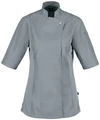 JOBELINE LUSINI Solutions GmbH Women's chef's jacket Carter short-sleeved Damen Kochjacke Carter Kurzarm Women's chef's jacket Carter short-sleeved; Size 48; grey Damen Kochjacke Carter Kurzarm; Kleidergröße 48; grau 65 % polyester, 35 % cotton. 150 g/m². 60 °C wash. Short-sleeved women's chef jacket made of extra-lightweight but sturdy fabric. With stand-up collar, breathable mesh inserts on the side, two-section upper arm pocket and bib apron loop in the neck. Closes with snaps in a concealed snap placket. Slightly waisted cut. Back length: 68 cm for size 36. 65 % Polyester, 35 % Baumwolle. 150 g/m². 60°-Wäsche Kurzärmlige Damenkochjacke aus extra leichtem, aber robustem Gewebe. Mit Stehkragen, atmungsaktiven Mesh-Einsätzen an der Seite, zweigeteilter Oberarmtasche und Latzschürzenschlaufe im Nacken. Verschließbar mit Druckknöpfen in einer verdeckten Druckknopfleiste. Leicht tailliert geschnitten. Rückenlänge: 68 cm in Gr. 36