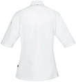 Jacket de Bucatar Jobeline Carter pentru femei, maneca scurta, Alb, 65% poliester 35% bumbac, insertii de plasa respirabile, nasturi presare ascunsi