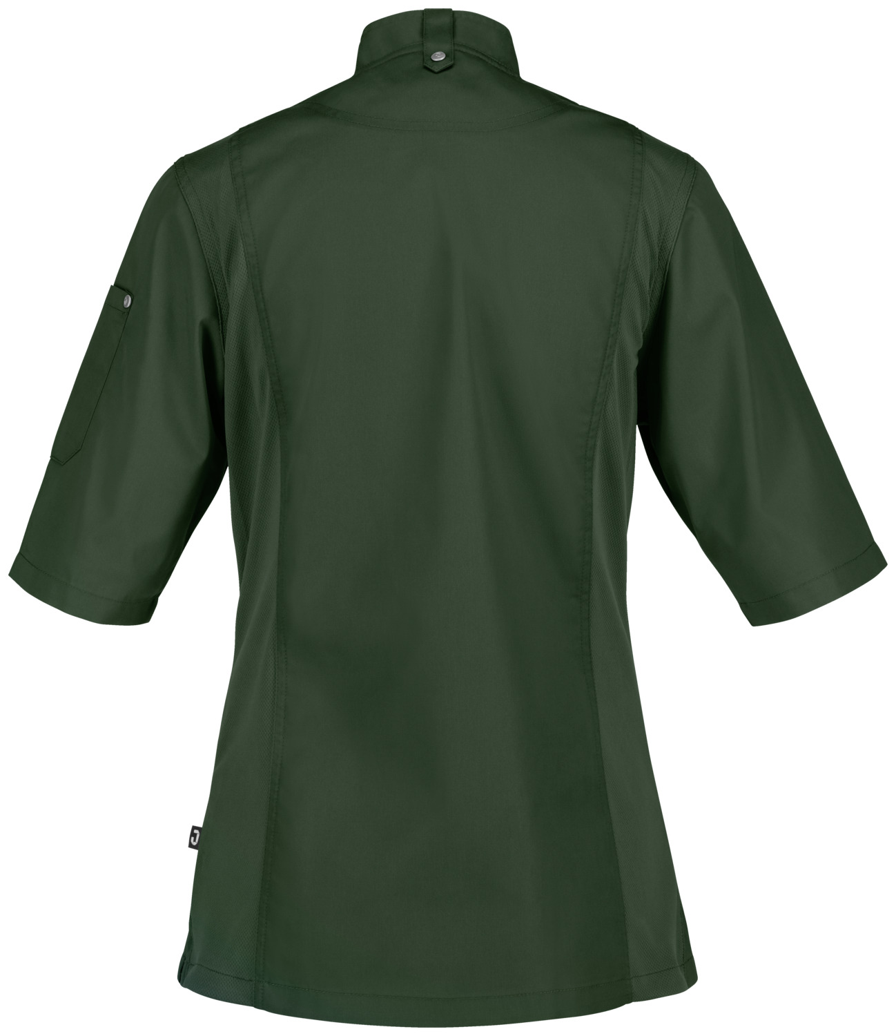 Jobeline Carter Women's Short-Sleeved Chef Jacket, 65% Polyester 35% Cotton, Lightweight Breathable Mesh Inserts, Concealed Snap Placket