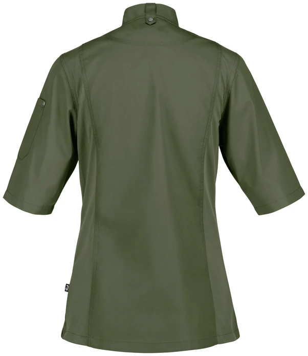 Jacket de Bucatar Jobeline Carter pentru femei, maneca scurta, 65% poliester 35% bumbac, insertii de plasa respirabile, nasturi ascunsi, OEKO-TEX