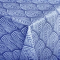 LUSINI Tablecloth Leaf angular, 130x160 cm Rectangular, 100% Polyacrylic, Blue Modern Leaf Print, Stain-Resistant, OEKO-TEX Standard 100
