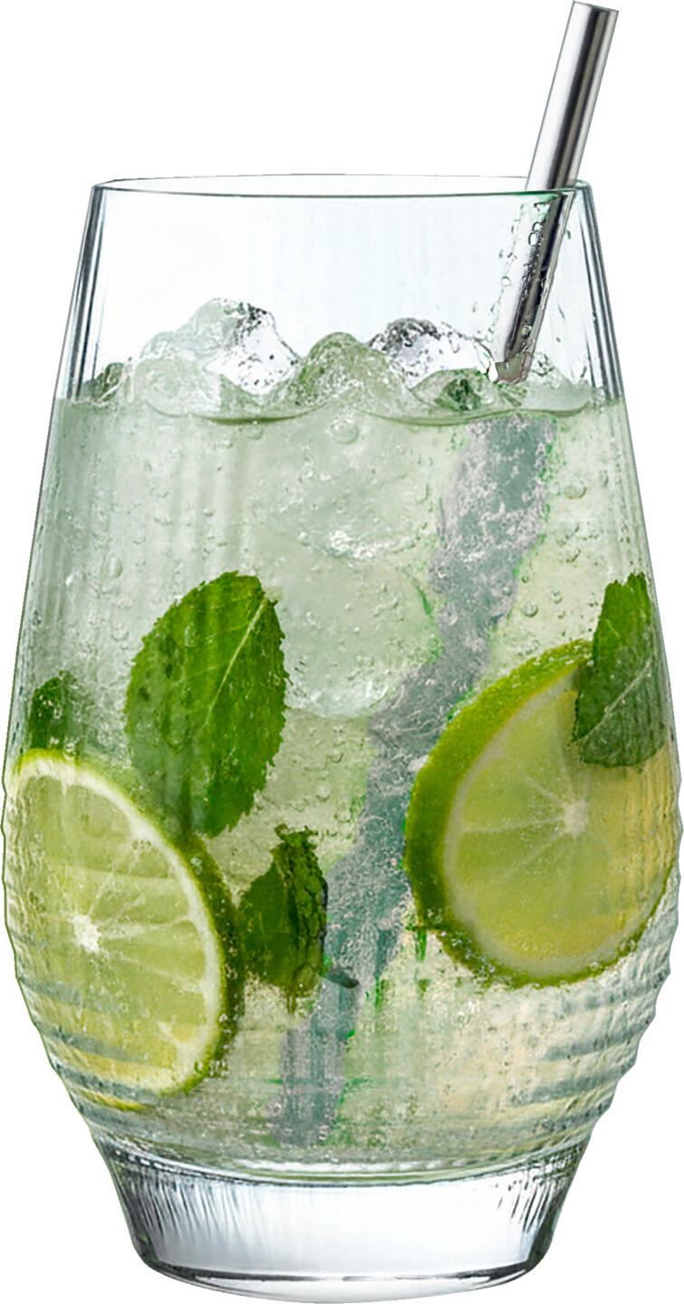 Set de 6 pahare pentru cocktail Arcoroc Disco, 450ml din cristal transparent, design facetat reflectorizant, rezistente la masina de spalat vase