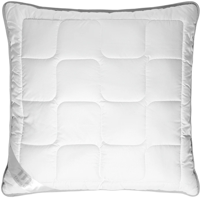 ERWIN M. Auriga Synthetic Fiber Pillow, 40 x 40 cm, Square, 100% Polyester Hollow Fibre Filling, Sanitised® Anti-Microbial Treatment, OEKO-TEX Standard 100, Adjustable Fill