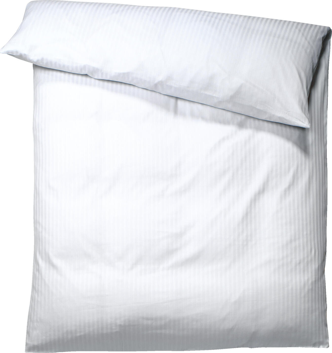 PULSIVA Satina 10 mm Bed Linen Set, 100% Cotton Satin, 207 TC, White, 155x220 cm Duvet Cover and 80x80 cm Pillowcase, Hotel Closure, OEKO-TEX Certified