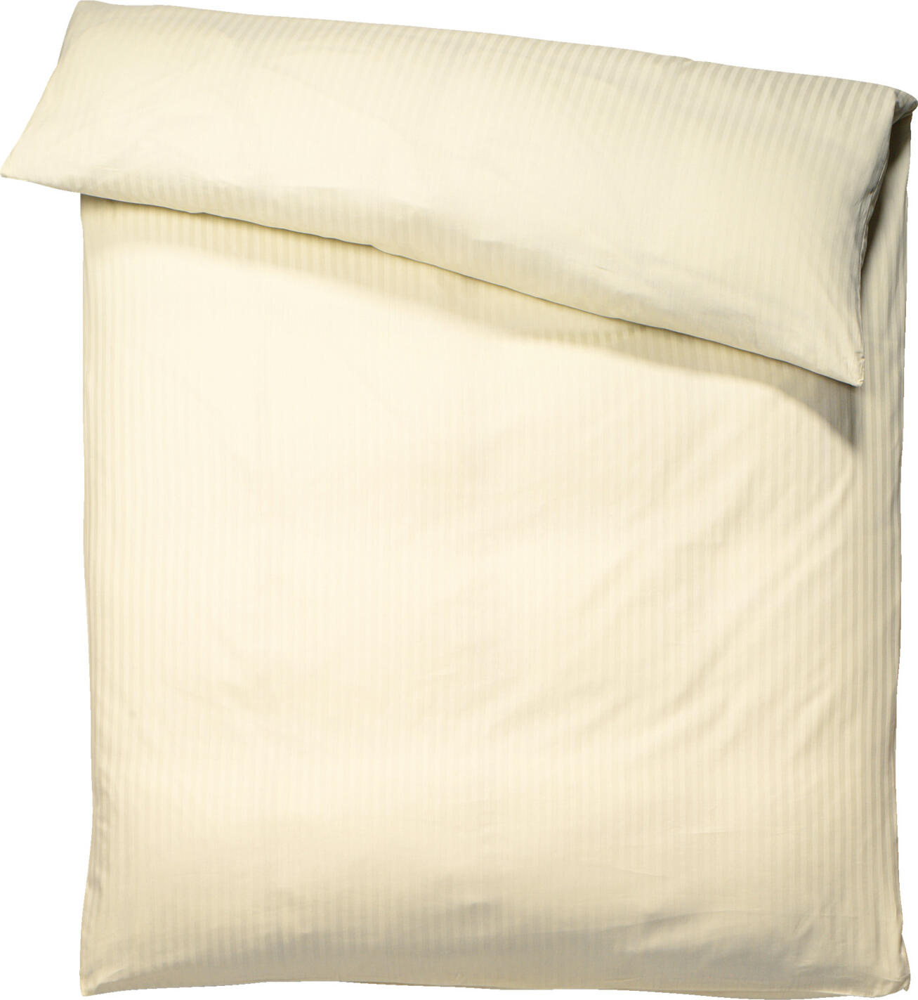 Set de 2 piese lenjerie de pat Pulsiva Satina 10 mm, 100% bumbac satin, husa plapuma 155x220 cm si fata perna 80x80 cm, bej sampan, OEKO-TEX Standard 100
