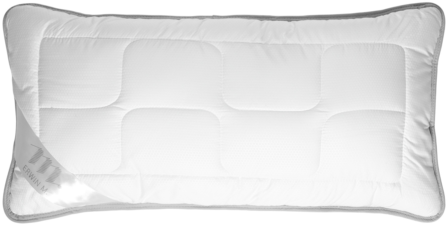 ERWIN M. LUSINI Solutions GmbH Pillow Auriga fibre Kissen Auriga Faser Pillow Auriga fibre; 40x80 cm (WxL); white Kissen Auriga Faser; 40x80 cm (BxL); weiß ##Pillow Auriga - Hygienic sleeping comfort thanks to Sanitised® The Auriga pillow combines a soft, supportive filling made of 100% polyester hollow fibre with an easy-care polyester cover. The Sanitized® hygiene function provides lasting protection against microbes and bacteria and ensures a hygienically fresh sleeping environment. Breathable, silicone-coated fibres prevent clumping and maintain dimensional stability and adaptability. The pillow is odour-repellent, dermatologically tested and ideal for allergy sufferers. The filling quantity can be individually adjusted thanks to the zip. * Filling: 100 % polyester hollow fibre * Cover: 100 % polyester * Sanitised® hygiene function for long-lasting protection against microbes and bacteria * Dermatologically tested - recommended for allergy sufferers * Odour-repellent and breathable features for a fresh sleeping experience * Silicone-coated fibre prevents clumping and increases dimensional stability * Passed the cigarette annealing test in accordance with EN ISO 12952-1 * Durable thanks to double stitching Care instructions: The use of chlorine causes the fibres to clump together, which damages the pillow and causes it to lose its shape and support. ##Kissen Auriga – Hygienischer Schlafkomfort dank Sanitized® Das Kissen Auriga kombiniert eine soft-stützende Füllung aus 100 % Polyester-Hohlfaser mit einem pflegeleichten Polyesterbezug. Die Sanitized® Hygienefunktion schützt dauerhaft vor Mikroben und Bakterien und sorgt für ein hygienisch frisches Schlafklima. Atmungsaktive, silikonummantelte Fasern verhindern Verklumpungen und erhalten Formstabilität und Anpassungsfähigkeit. Das Kissen ist geruchsabweisend, dermatologisch getestet und ideal für Allergiker. Dank Reißverschluss lässt sich die Füllmenge individuell anpassen. * Füllung: 100 % Polyester-Hohlfaser * Bezug: 100 % Polyester * Sanitized® Hygienefunktion für langanhaltenden Schutz gegen Mikroben und Bakterien * Dermatologisch getestet – empfohlen für Allergiker * Geruchsabweisende und atmungsaktive Ausstattung für ein frisches Schlafgefühl * Mit Silikon ummantelte Faser verhindert Verklumpungen und erhöht die Formstabilität * Zigarettenglühtest nach EN ISO 12952-1 bestanden * langlebig durch Verarbeitung mit Doppelnähten Pflegehinweis: Bei der Verwendung von Chlor kommt es zu Verklumpungen der Faser, wodurch das Kissen beschädigt wird und seine Form sowie Stützkraft verliert.