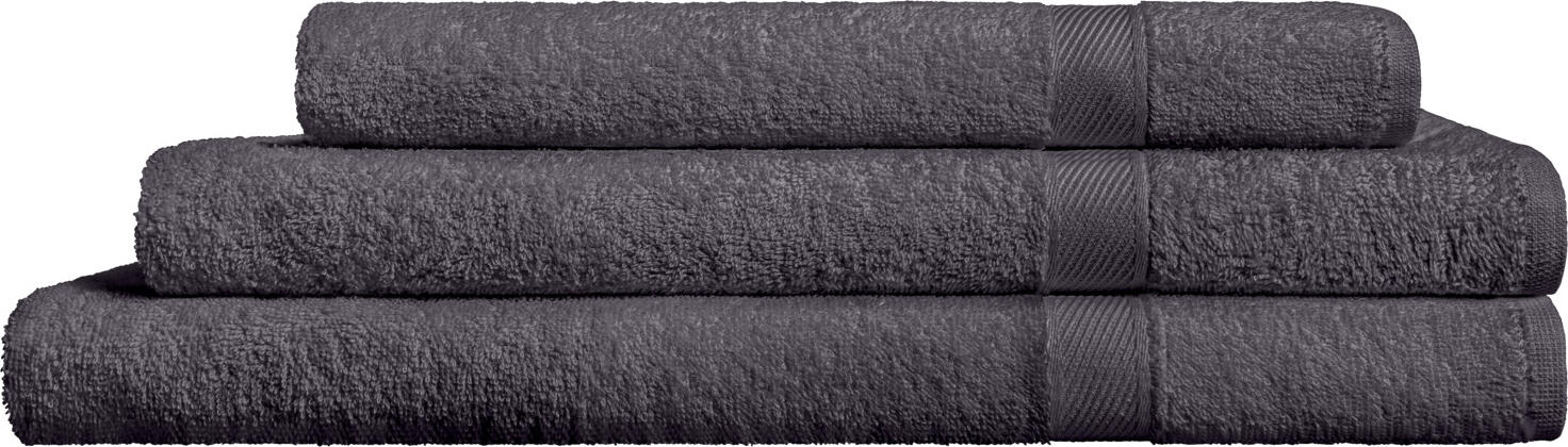ERWIN M. LUSINI Valencia Uni Face Towel, 100% Cotton Walk Terry, 50 x 100 cm, Graphite, OEKO-TEX Standard 100, Absorbent and Durable