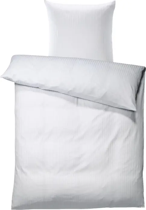 Set Lenjerie de Pat Pulsiva Satina 10 mm, 100% Bumbac Satin, Alb, Husa Pota 140x200 cm si Fata Perna 70x90 cm, 207 TC, OEKO-TEX Standard 100, Set de 2 piese