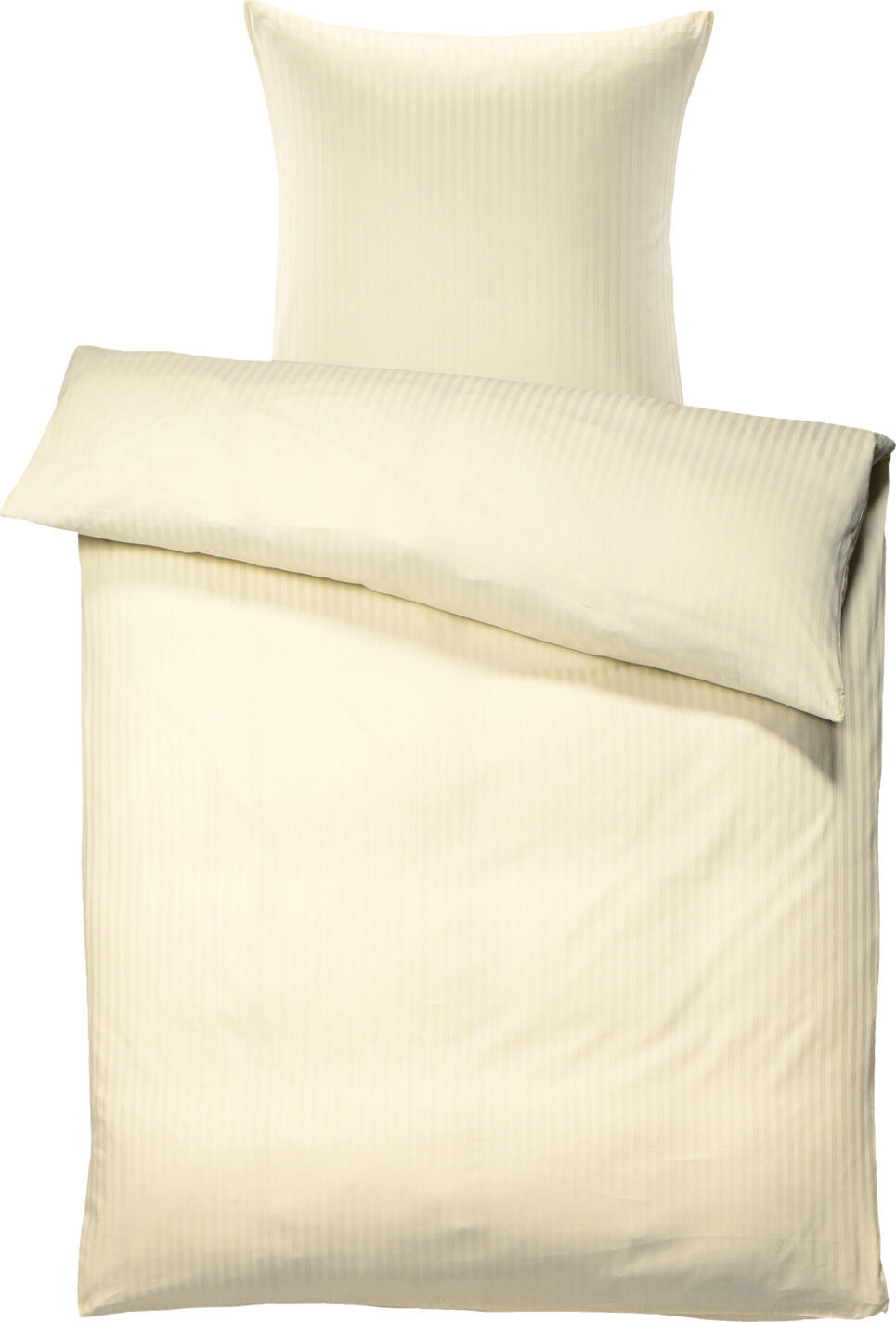 PULSIVA LUSINI Solutions GmbH Bed linen sets Satina 10 mm Bettwäsche-Sets Satina 10 mm Bed linen sets Satina 10 mm; 140x200 cm (WxL), 70x90 cm (LxW); champagne Bettwäsche-Sets Satina 10 mm; 140x200 cm (BxL), 70x90 cm (LxB); champagner 100% cotton. Weight approx. 120 g/m². Classic bed linen with classic stripe design (10 mm). With hotel closure. Fits after the first wash. Thread Count (TC) -thread density: 207 threads per inch. Weave: Satin 100 % Baumwolle. Gewicht ca. 120 g/m². Klassische Bettwäsche mit klassischem Streifen-Design (10 mm breit). Mit Hotelverschluss. Passt nach der ersten Wäsche. Thread Count (TC) -Fadendichte: 207 Fäden je Inch Webart: Satin
