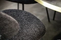 VEGA Lindo Bouclé Chair, Ergonomic Seat Shell, 100% Polyester Bouclé Fabric, Powder-Coated Steel Frame, Flame-Retardant, Black, 55x65x85 cm