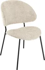 VEGA LUSINI Solutions GmbH Upholstered chair Lindo Bouclé Polsterstuhl Lindo Bouclé Upholstered chair Lindo Bouclé; 55x65x85 cm (WxDxH); seat beige, base black Polsterstuhl Lindo Bouclé; 55x65x85 cm (BxTxH); Sitz beige, Gestell schwarz Elegant upholstered chair with trendy bouclé fabric cover (100% polyester) and powder-coated steel frame. Ergonomic seat shell. Suitable for indoor use only. Supplied assembled. Eleganter Polsterstuhl mit trendigem Bouclé-Stoffbezug (100 % Polyester) und pulverbeschichtetem Stahlgestell. Ergonomische Sitzschale. Nur für den Innenbereich geeignet. Lieferung erfolgt montiert.