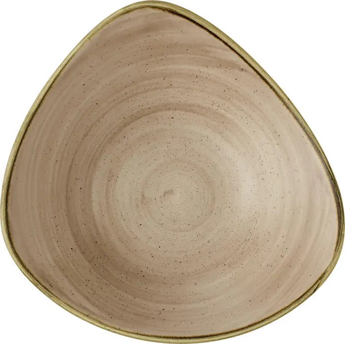 Set de 12 farfurii adancuri triunghiulare Churchill Stonecast Truffle, 23.5x23.5 cm, 600ml Porțelan Super Vitrificat, Rezistente la Șocuri, Maro